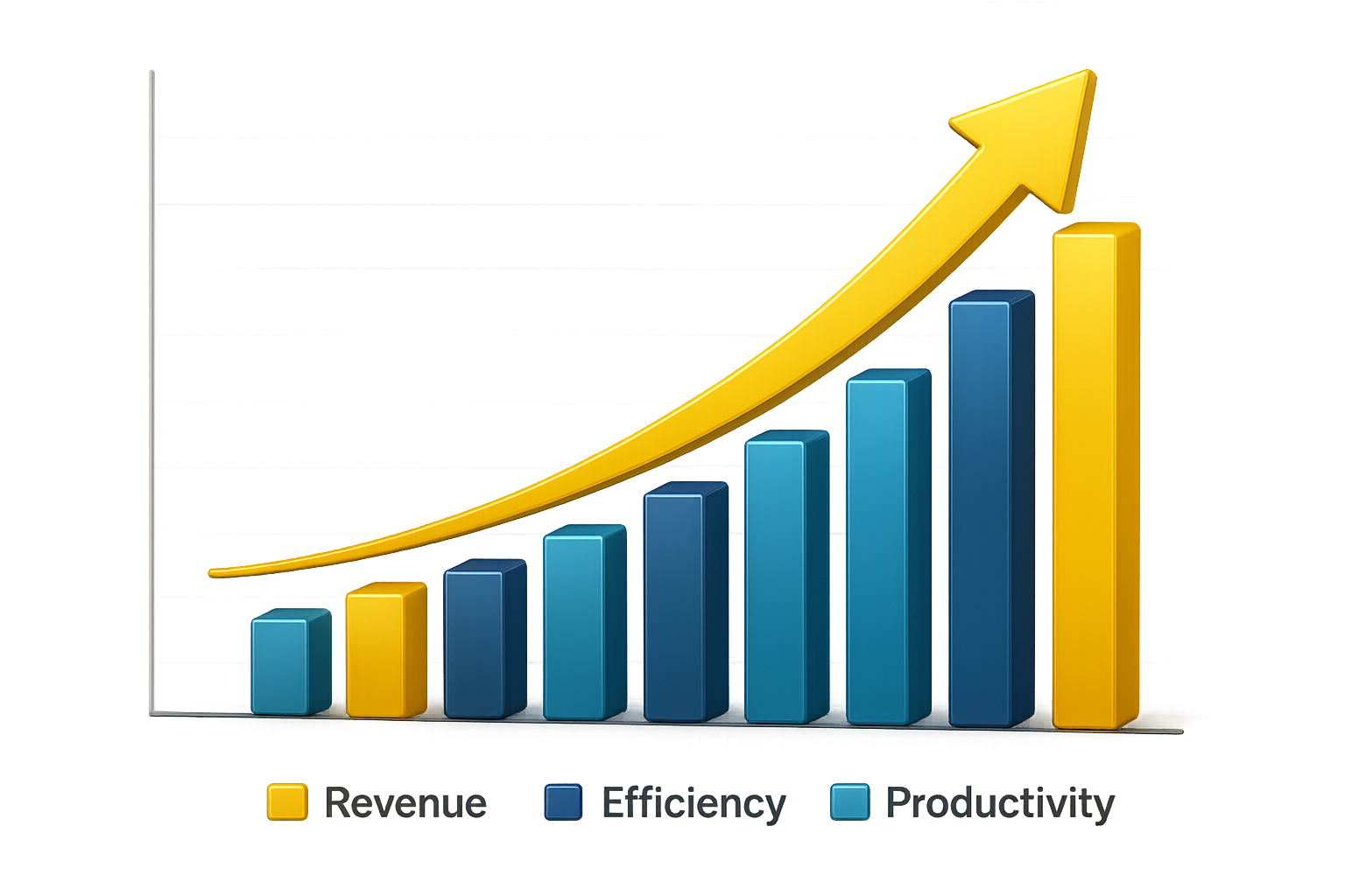 AI-Powered Business Growth - 3D Data Visualization