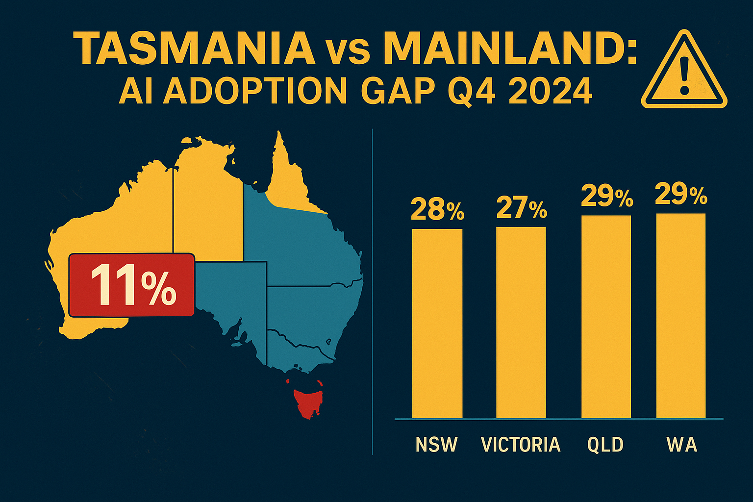 Tasmania vs Mainland AI Adoption - Q4 2024 State Comparison